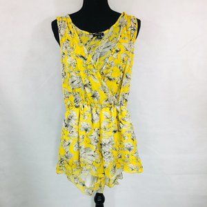 women's UK2LA yellow white floral ROMPER small P